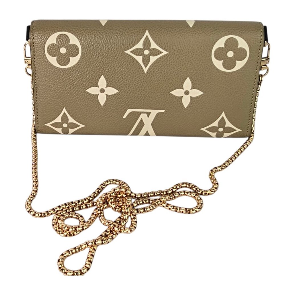 LOUIS VUITTON Bicolor Monogram Giant Sarah Wallet Tourterelle Gray Cream LV Bag - Picture 4 of 12